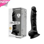 SilexD MODEL 1 - 8" BLACK 220895 FALLO REALISTICO PENE ARTIFICIALE IN SILICONE MEMORY TERMOREATTIVO CM 20