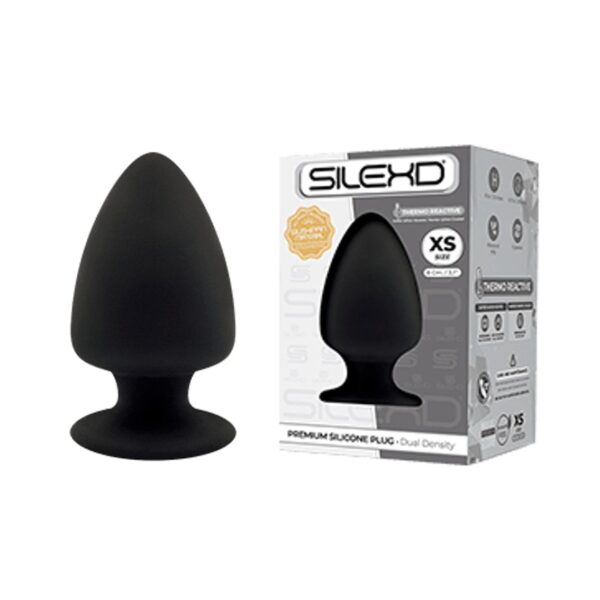 230498 SILEXD MODEL 1 TAGLIA XS STIMOLATORE ANALE IN SILICONE NERO MEMORY TERMOREATTIVO