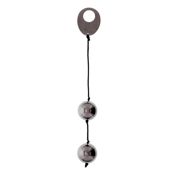 50903 DOMINO METALLIC BALLS -CHROME BLACK PALLINE VAGINALI IN METALLO ARGENTO SCURO