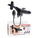 PD3957-23 INFLATABLE VIBRATING 6" STRAP-ON BLACK