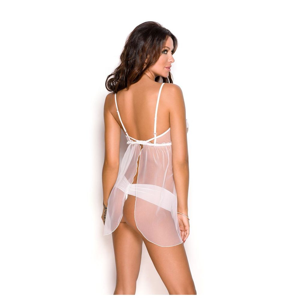 ANAIS APPAREL KAYLEE SET BABY DOLL INTIMO BIANCO CON DETTAGLI METALLICI