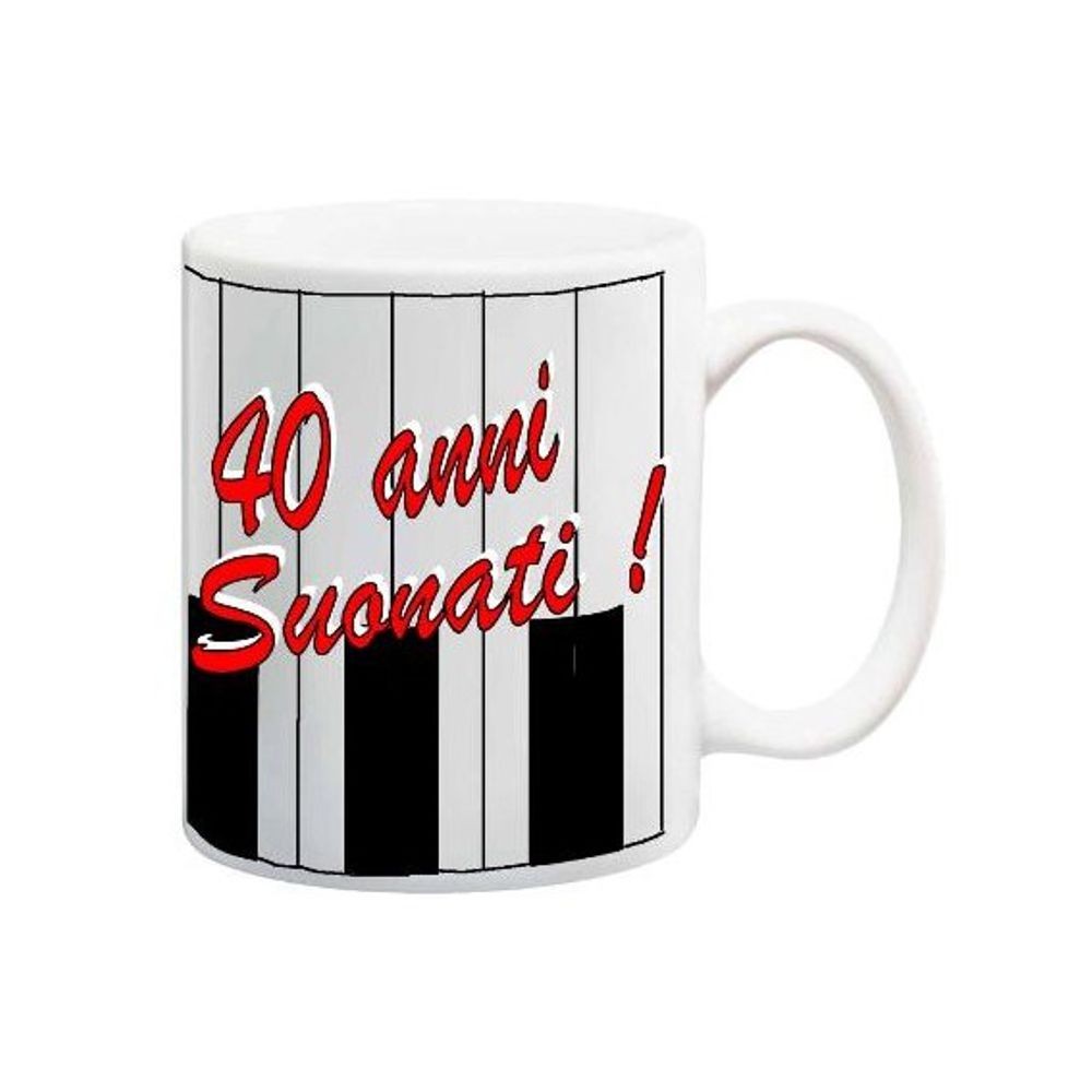 17408D TAZZA 40 ANNI SUONATI TAZZA RICORDO IN CERAMICA CON SCATOLA