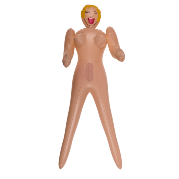MINI BAMBOLA GONFIABILE BIONDA ADDIO AL CELIBATO ALTEZZA 66 CM
