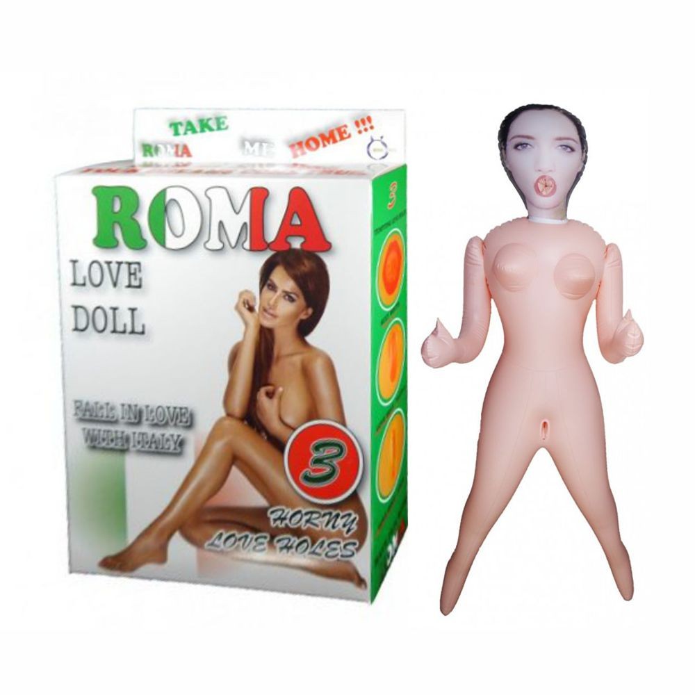 ROMA LOVE DOLL BAMBOLA GONFIABILE BIANCA ITALIANA GRANDEZZA REALE 3 FORI