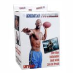 AMERICAN FOOTBALLER LOVE DOLL BAMBOLO GONFIABILE MASCHIO UOMO NERO ATLETA SUPERDOTATO 20 CM