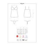 OBSESSIVE JOLIEROSE CHEMISE & THONG RED S/M ABITINO SEXY LINGERIE