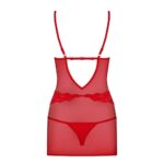 OBSESSIVE CHEMISE & THONG S/M 829-CHE-3 ABITINO ROSSO CON MUTANDINE