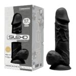 SILEXD MODEL 4 - 8,5" BLACK 220495 FALLO REALISTICO PENE ARTIFICIALE IN SILICONE MEMORY TERMOREATTIVO CM 22