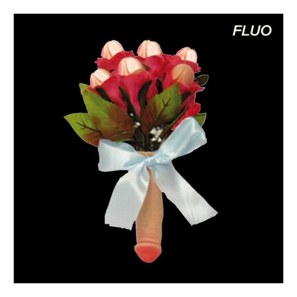 4672 BOUQUET MUSICALE SPOSA CON PISELLI IN GOMMA FLUO ADDIO AL NUBILATO MATRIMONIO GADGET PER ADULTI