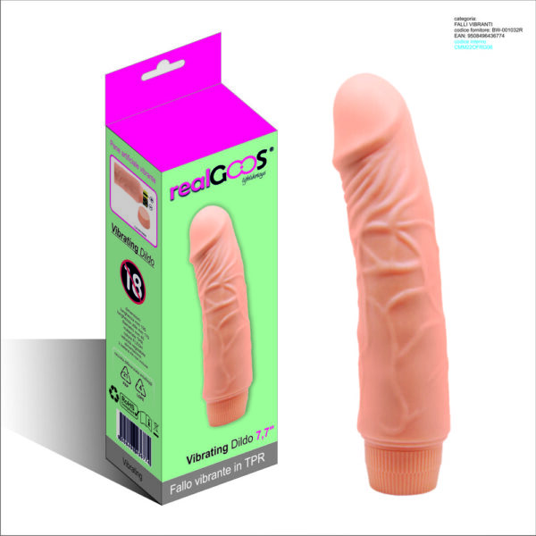 realGOOS® VIBRATORE REALISTICO ANALE VAGINALE ECONOMICO IN MORBIDO TPR 19,5 CM
