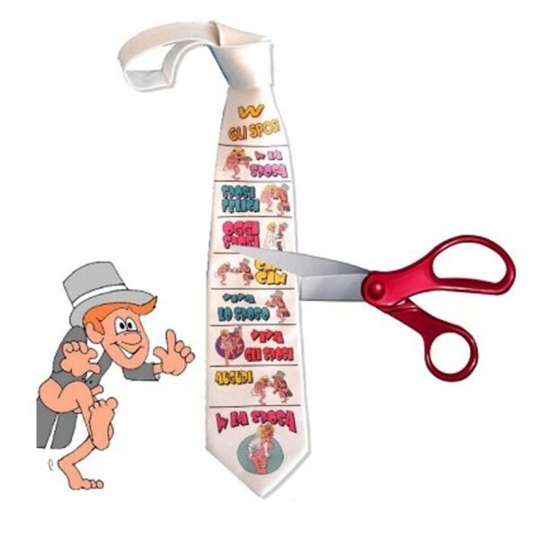 SP1006 CRAVATTA SPOSO DA TAGLIO SIMPATICA ADDIO AL CELIBATO MATRIMONIO SEXY