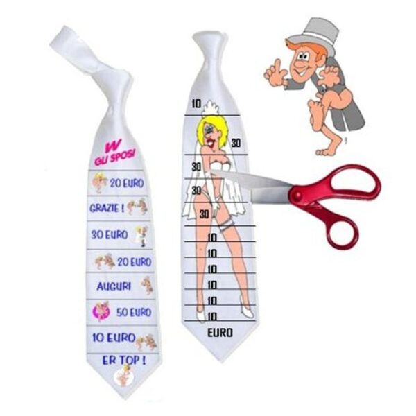 SP1007 CRAVATTA SPOSO DA TAGLIO SIMPATICA ADDIO AL CELIBATO MATRIMONIO SEXY