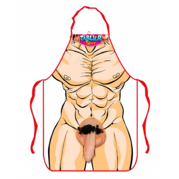 GREMBIULE UOMO SEXY CON PENE 3D IN GOMMA ARTICOLO SCHERZOSO ADDIO AL NUBILATO